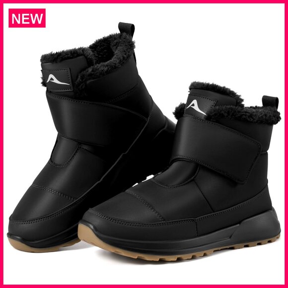 Waterproof Winter Snow Boots with Fur Lining Slip-Resistant Ankle Booties
